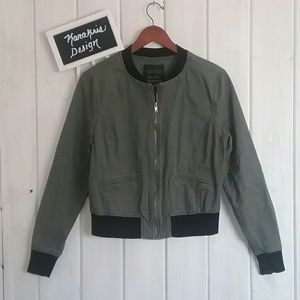 Sanctuary Green Bomber Jacket - Size Small